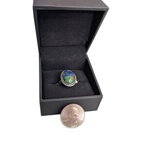 Chrysocolla Statement Ring | 925 Sterling Silver | Size 7